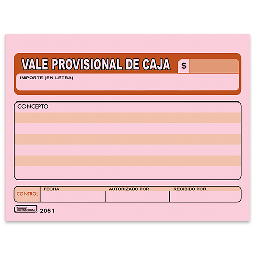 Vale Provisional De Caja Printaform - CLIP's Papelería y Arte