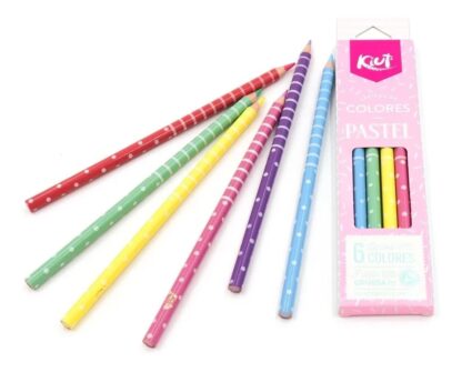 lapices de colores pastel Kiut, x6 y x12 unidades