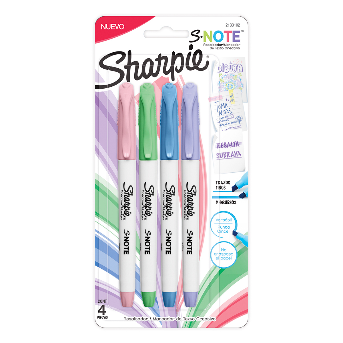 Marcatexto Sharpie Colores Pastel C/4 - CLIP's Papelería y Arte